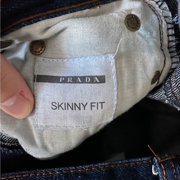 Final drop✔️Rare Prada Red Tab Dark Blue Denim Pants Jeans - Picture 3 of 6